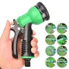 Garden Hose Nozzle Car Washing Water Sprayer Sprinkles Portable 8 Watering Patterns High Pressure Water ThumbControl On Off Tool